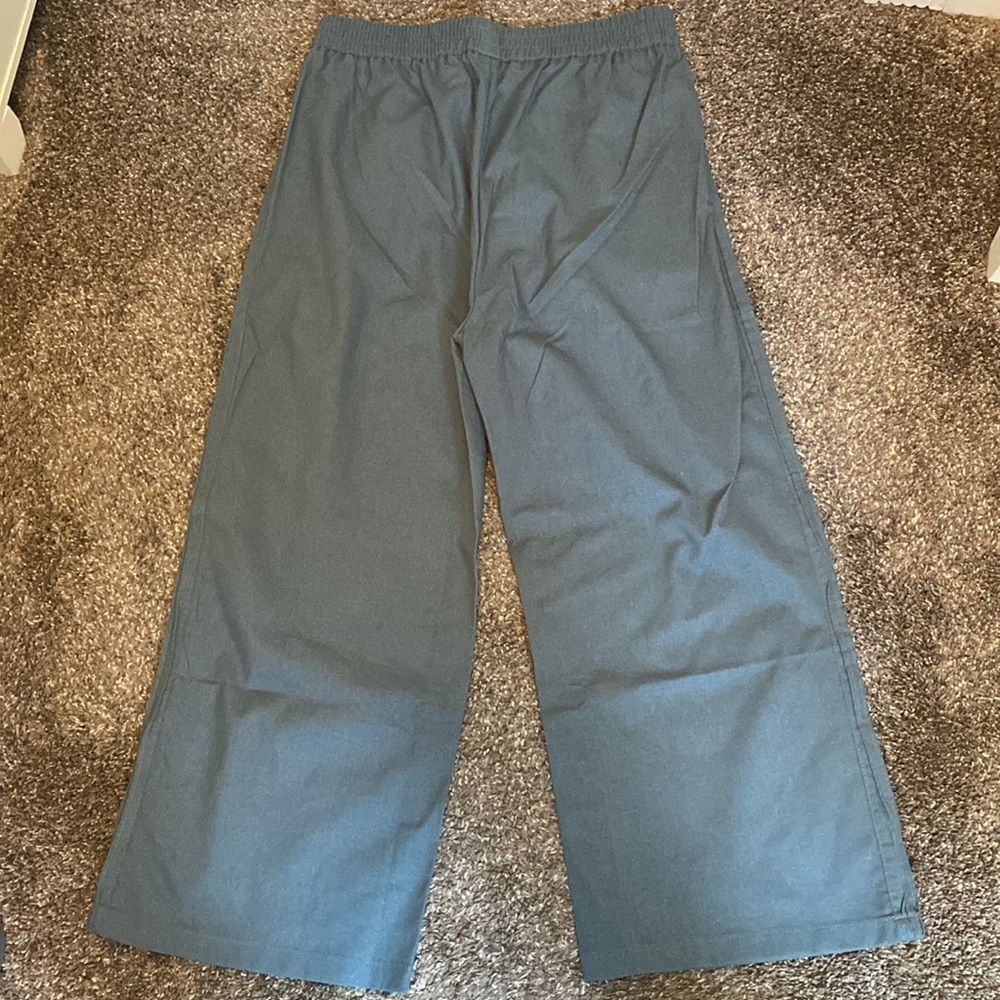 Mumianxiu Gray Green Pants Sz XL Casual Dress Wide Leg NWOT - Picture 4 of 7